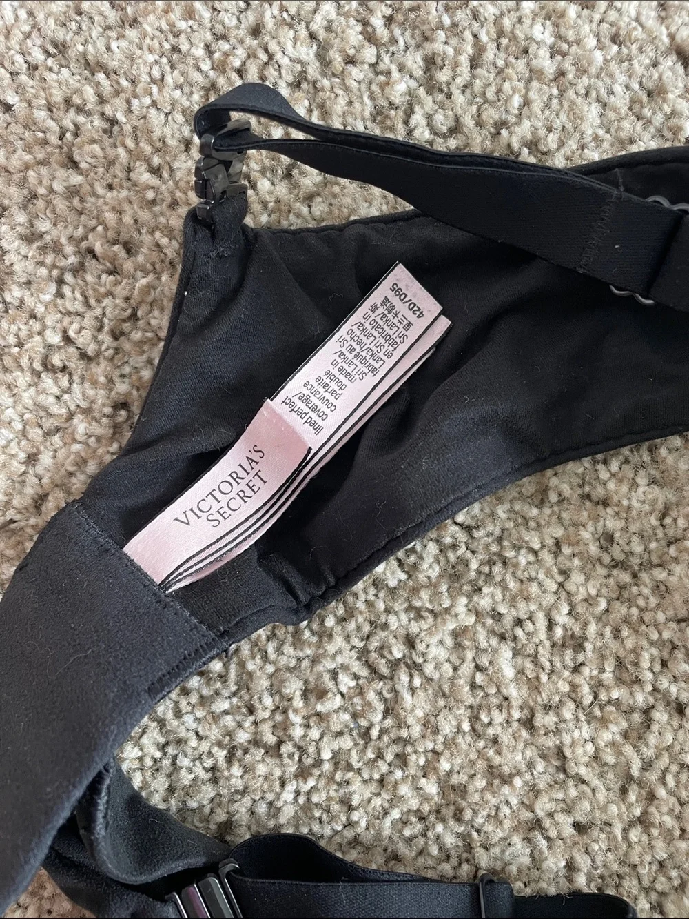 Body by Victoria Lined Perfect Coverage Victoria's Secret Black T-Shirt Bra 42D